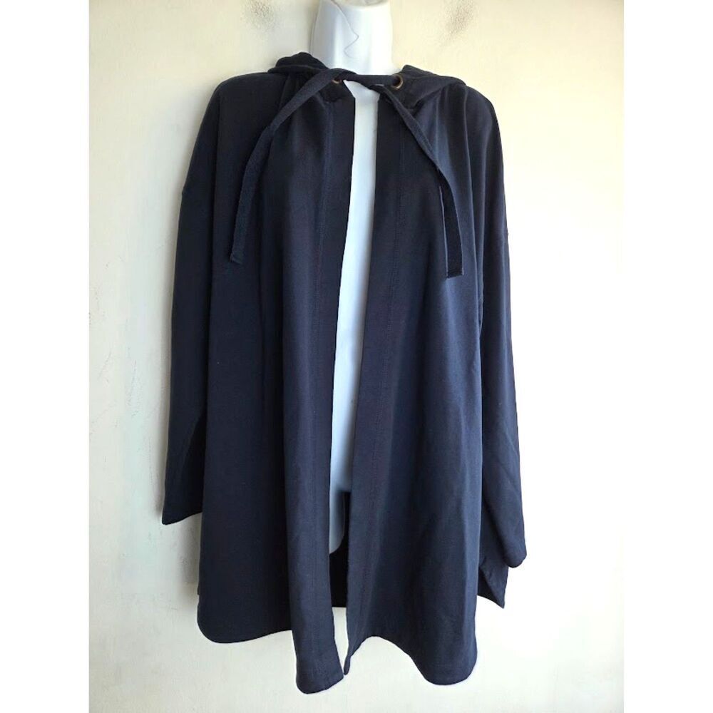 J.Jill Fit by J.Jill Navy Blue CottonBlend Jersey Knit Wrap Sweatshirt size 2X
